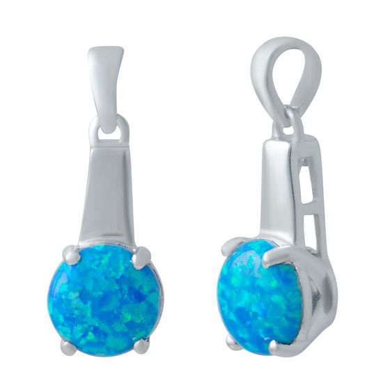Silver pendant with opal