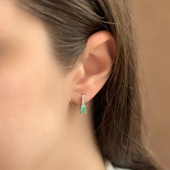 Срібні сережки зі смарагдом 0.538ct