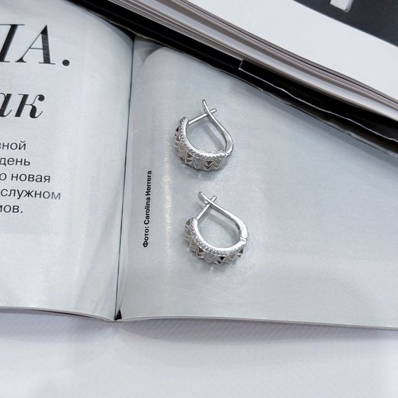 Silver Earrings with Fianites