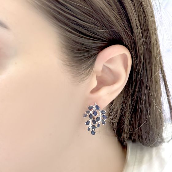 Срібні сережки з сапфіром 6.925ct