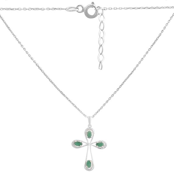 Срібне кольє зі смарагдом 0.879ct