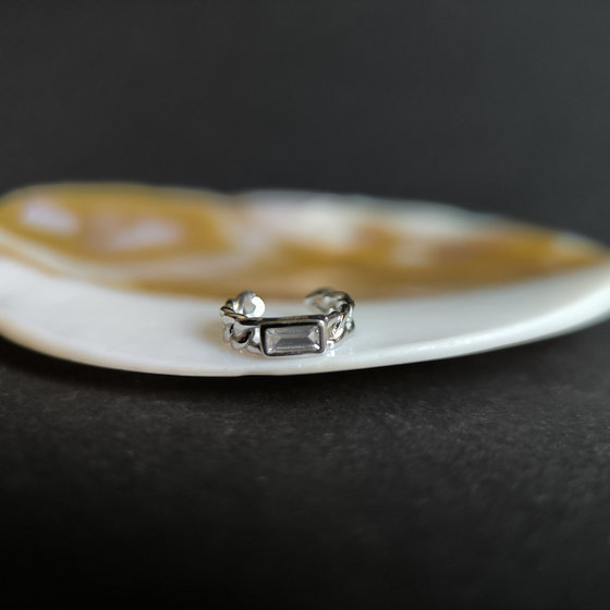 Silver earrings without stones