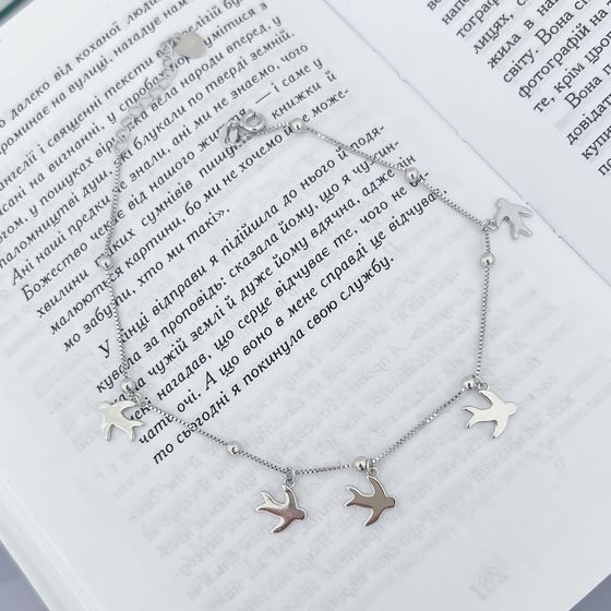 Срібний браслет на ногу без каменів