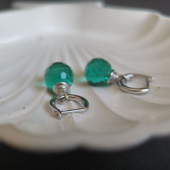 Срібні сережки з фіанітами