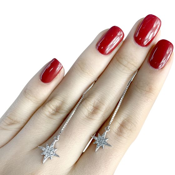 Silver Earrings with Fianites