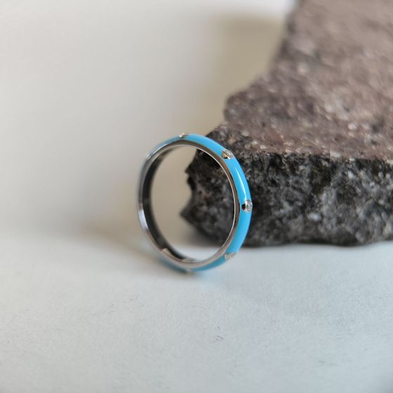 Silver ring with yemallu, fianites