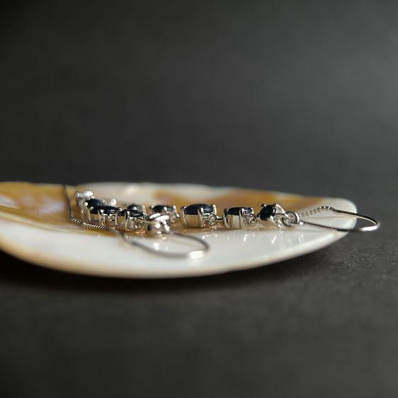 Срібні сережки з сапфіром 3.285ct