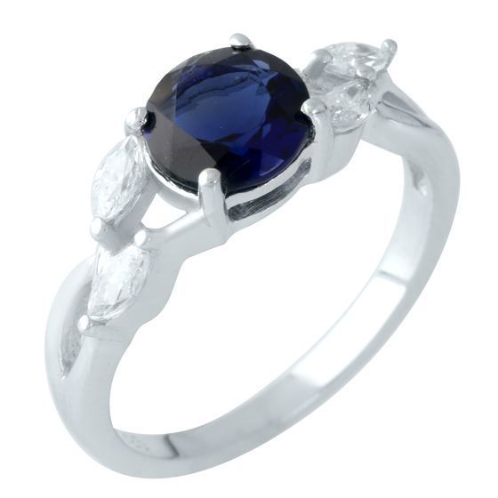 Silver ring with a 1.592-carat nano sapphire