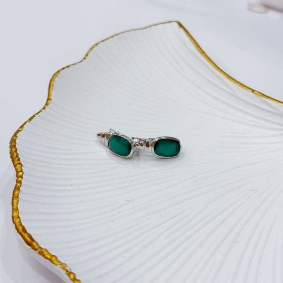 Серебряные серьги с агатом 6.519ct