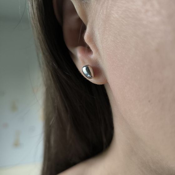 Silver earrings without stones