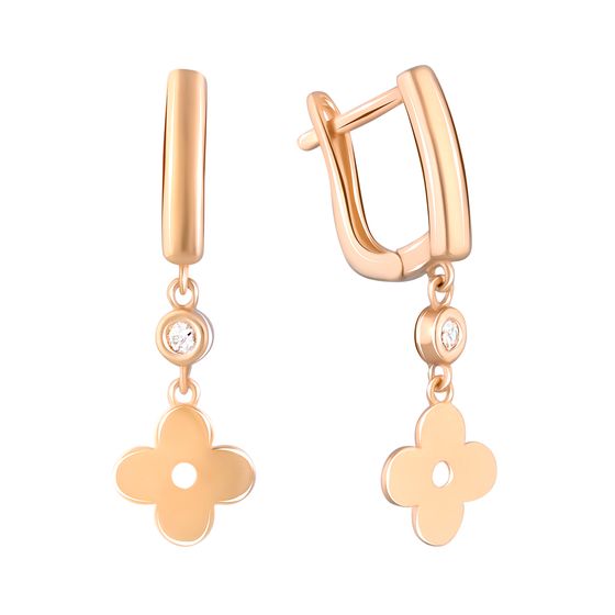 Золоті сережки з фіанітами 0.4ct