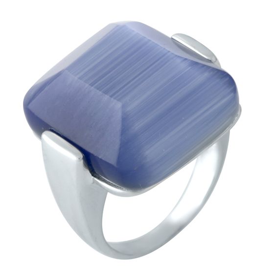 Silver cat's eye ring