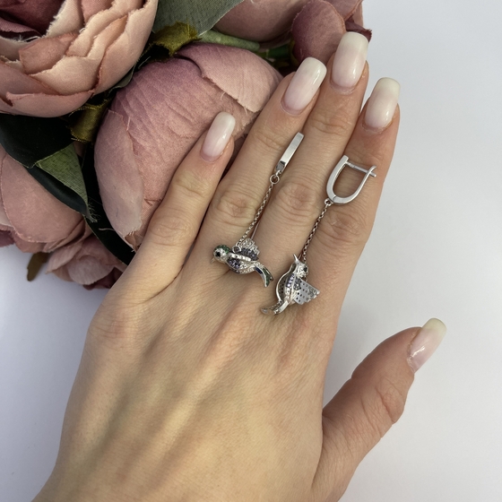 Срібні сережки з фіанітами