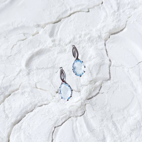 Серебряные серьги с топазом 12.97ct