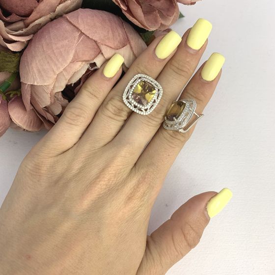 Срібні сережки з аметрином nano 8.45ct