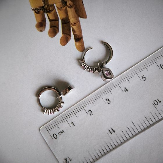 Silver Earrings with Fianites