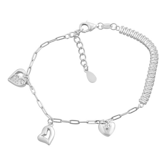 Silver bracelet with phianites