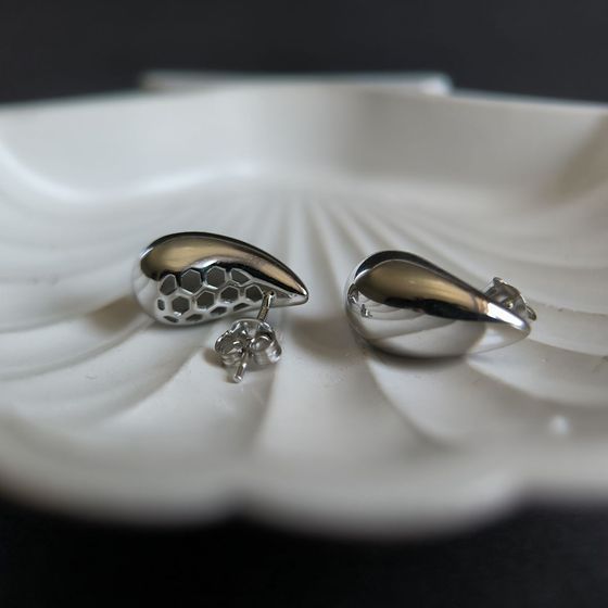 Silver earrings without stones
