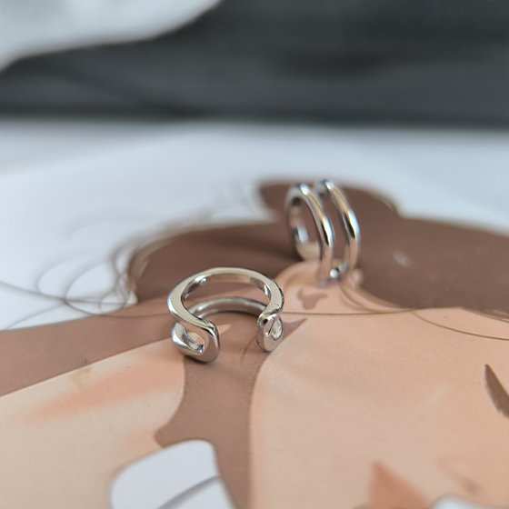 Silver earrings without stones