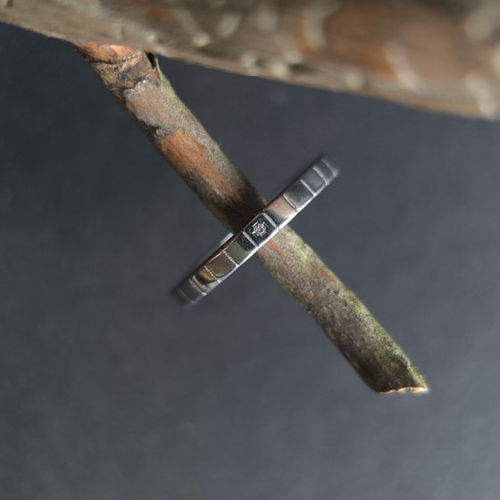 Silver ring with cubic zirconia
