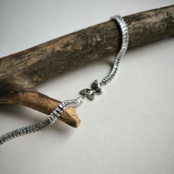 Серебряный браслет с фианитами