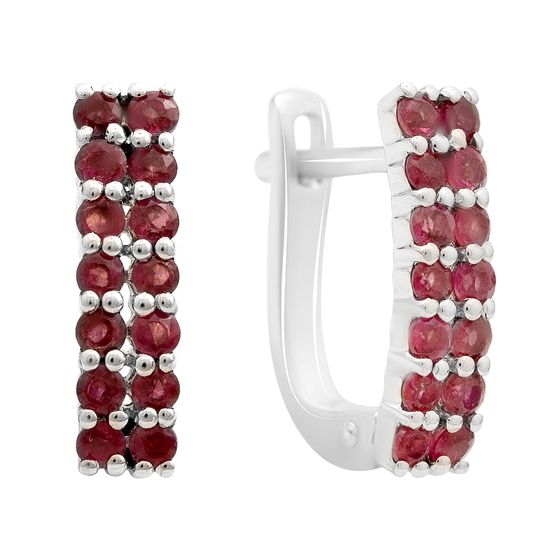 Silver earrings with ruby 1.351ct