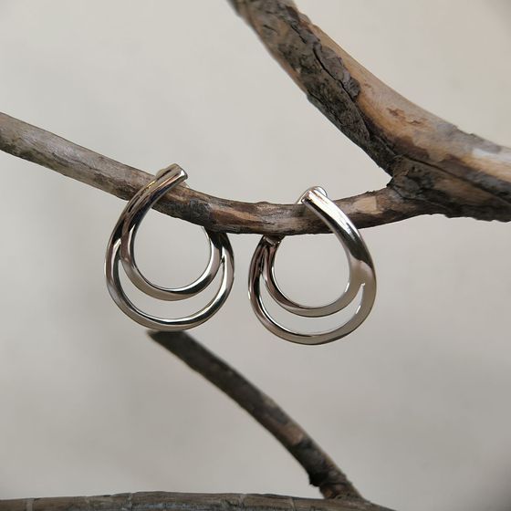 Silver earrings without stones