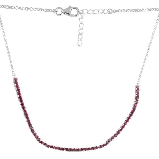 Серебряное колье с рубином