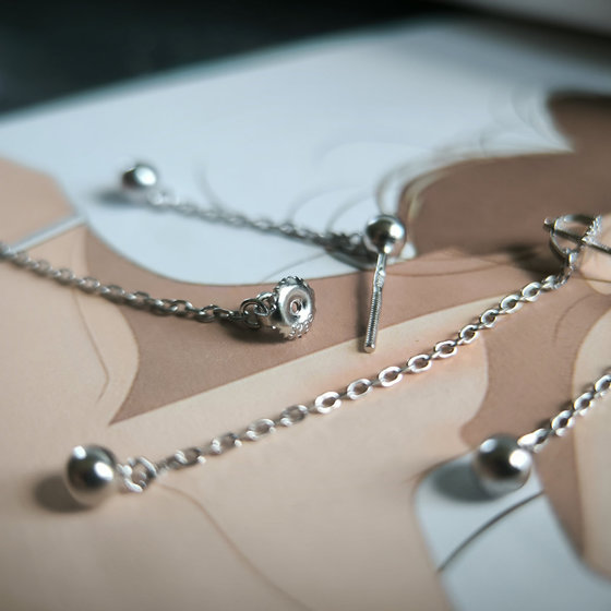 Silver earrings without stones