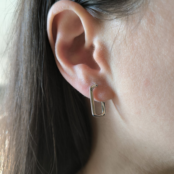 Silver earrings without stones