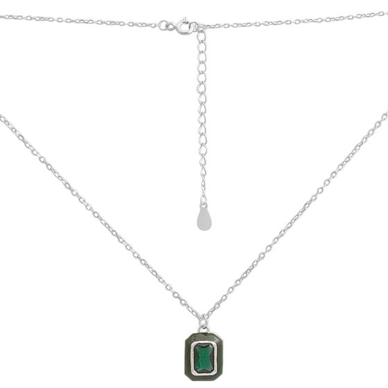 Silver necklace with phianites, semallu