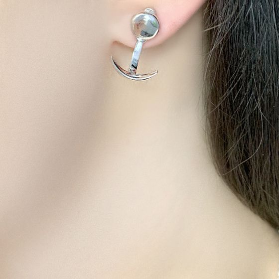 Silver earrings without stones