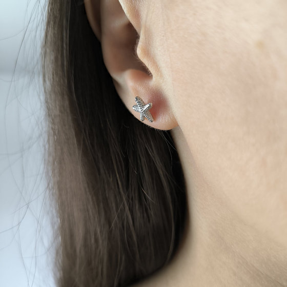 Silver earrings without stones