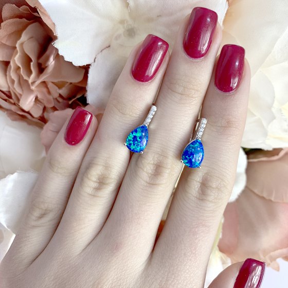 Срібні сережки з опалом 2,003 карата