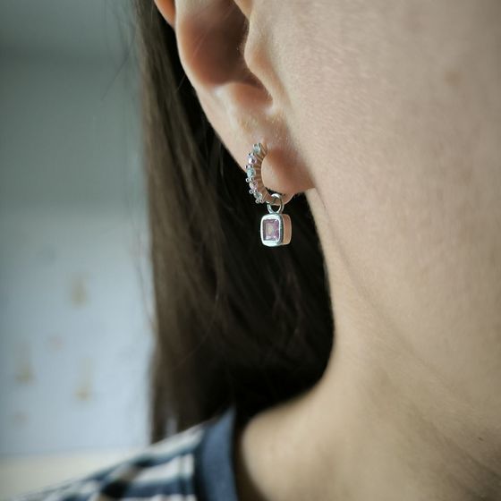 Silver Earrings with Fianites