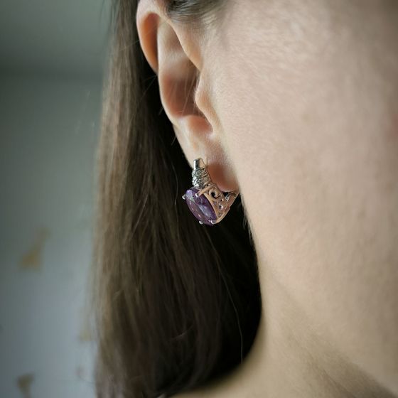 Silver earrings with amethyst 8.705ct