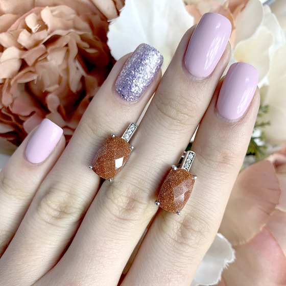 Серебряные серьги с авантюрином