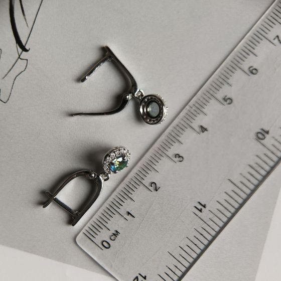 Серебряные серьги с мистик топазом 1.23ct