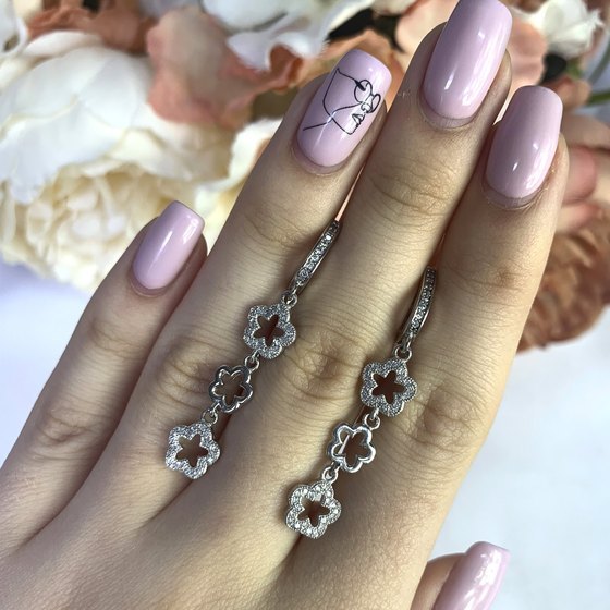 Срібні сережки з фіанітами