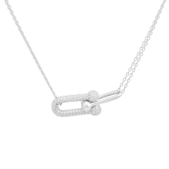 Gold necklace with 1.45 ct cubic zirconia