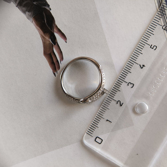 Silver ring with cubic zirconia