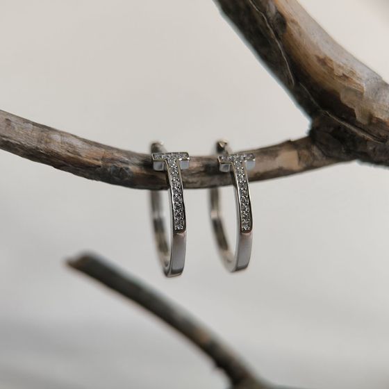 Silver Earrings with Fianites