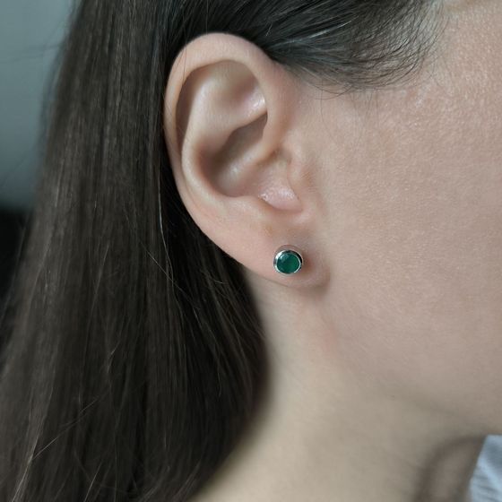 Срібні сережки з агатом 0.917ct