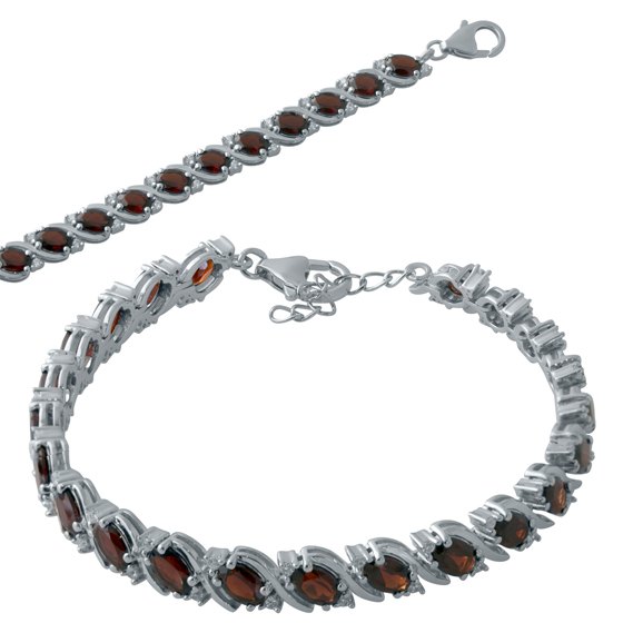 Серебряный браслет с гранатом