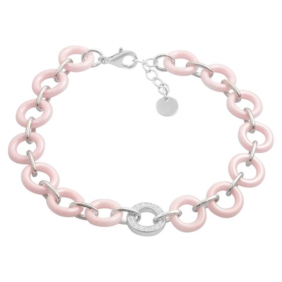 Silver bracelet with ceramics