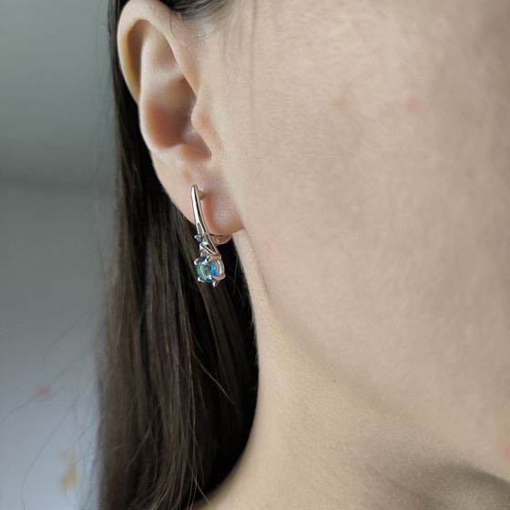 Срібні сережки з містик топазом 1.225ct