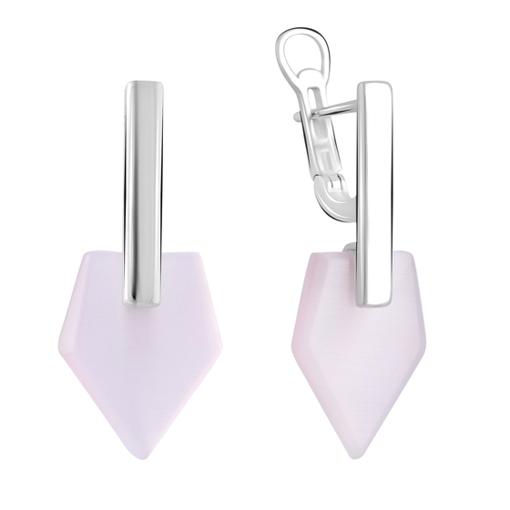 Срібні сережки з котячим оком 12.5ct