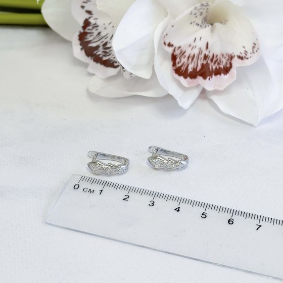 Срібні сережки з фіанітами