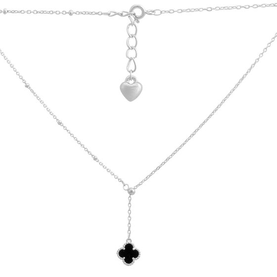 Silver necklace with onyx