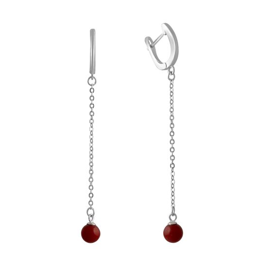 Срібні сережки з коралом